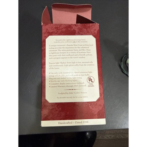 Vintage Lighthouse Greetings 1998 Hallmark Keepsake Christmas Ornament In Box - Picture 16 of 16